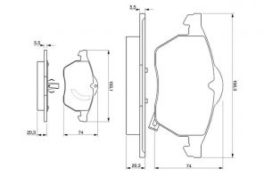 Bosch 0 986 424 461 - Brzdové platničky -