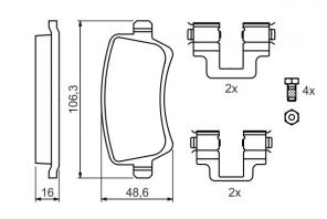 Bosch 0 986 494 175 - Brzdové platničky -