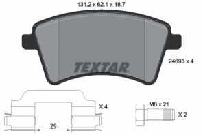 Textar 2469301 - Brzdové platničky -