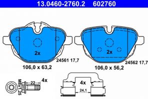 ATE 13.0460-2760.2 - Brzdové platničky -