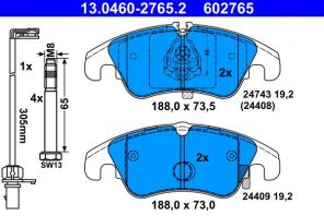 ATE 13.0460-2765.2 - Brzdové platničky -