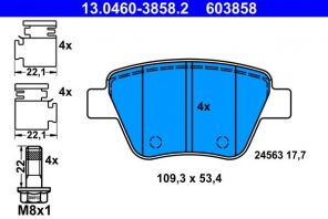 ATE 13.0460-3858.2 - Brzdové platničky -