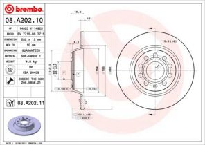 Brembo 08.A202.10 - Brzdový kotúč -