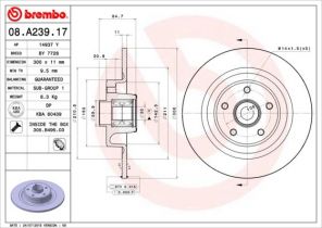 Brembo 08.A239.17 - Brzdový kotúč -