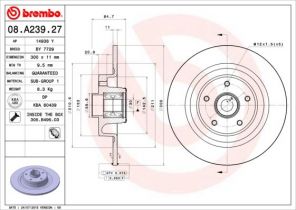 Brembo 08.A239.27 - Brzdový kotúč -