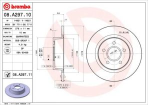 Brembo 08.A297.10 - Brzdový kotúč -