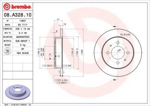 Brembo 08.A328.10 - Brzdový kotúč -