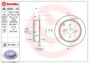 Brembo 08.A331.10 - Brzdový kotúč -