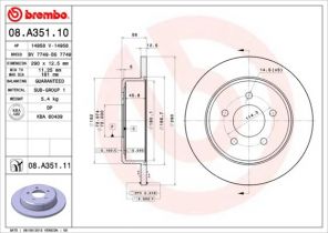 Brembo 08.A351.10 - Brzdový kotúč -