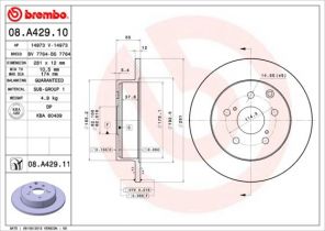 Brembo 08.A429.10 - Brzdový kotúč -