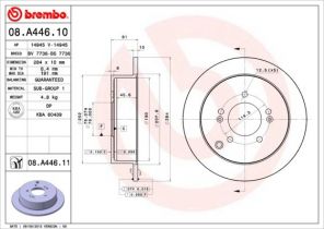 Brembo 08.A446.10 - Brzdový kotúč -