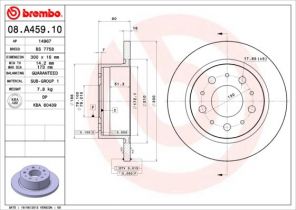 Brembo 08.A459.10 - Brzdový kotúč -