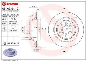 Brembo 08.A536.11 - Brzdový kotúč -