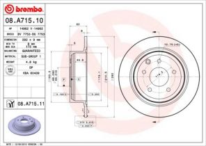Brembo 08.A715.10 - Brzdový kotúč -