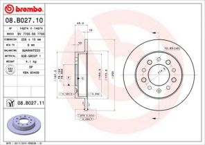 Brembo 08.B027.10 - Brzdový kotúč -
