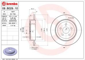 Brembo 08.B029.10 - Brzdový kotúč -