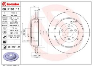 Brembo 08.R101.11 - Brzdový kotúč -