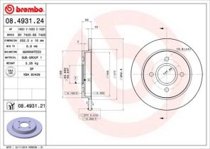 Brembo 08.4931.24 - Brzdový kotúč -