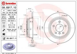 Brembo 08.6917.11 - Brzdový kotúč -