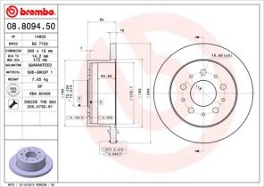 Brembo 08.8094.50 - Brzdový kotúč -