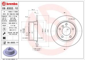 Brembo 08.8302.10 - Brzdový kotúč -