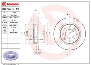 Brembo 08.9466.10 - Brzdový kotúč -