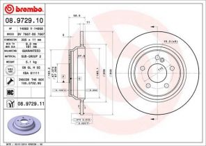 Brembo 08.9729.11 - Brzdový kotúč -