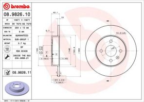 Brembo 08.9826.10 - Brzdový kotúč -