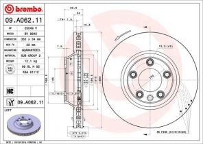 Brembo 09.A062.11 - Brzdový kotúč