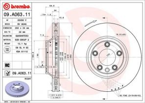 Brembo 09.A063.11 - Brzdový kotúč