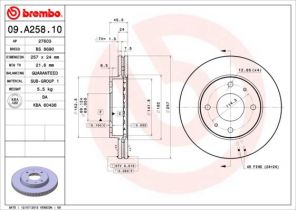 Brembo 09.A258.10 - Brzdový kotúč -
