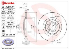 Brembo 09.A269.11 - Brzdový kotúč -