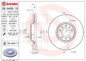 Brembo 09.A430.11 - Brzdový kotúč