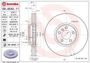 Brembo 09.A542.11 - Brzdový kotúč