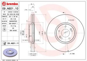 Brembo 09.A601.10 - Brzdový kotúč -