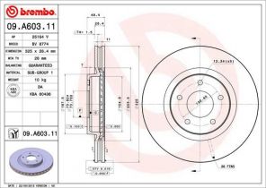 Brembo 09.A603.11 - Brzdový kotúč -