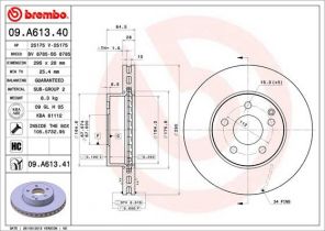 Brembo 09.A613.40 - Brzdový kotúč -