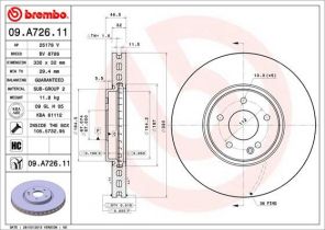 Brembo 09.A726.11 - Brzdový kotúč