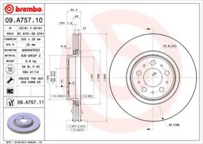 Brembo 09.A757.10 - Brzdový kotúč