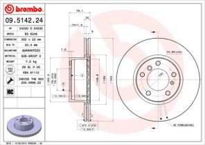 Brembo 09.5142.24 - Brzdový kotúč -