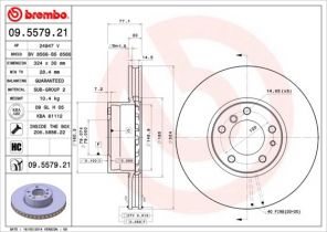 Brembo 09.5579.21 - Brzdový kotúč -
