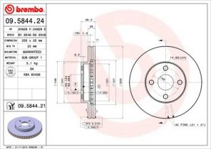 Brembo 09.5844.24 - Brzdový kotúč -