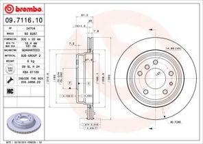 Brembo 09.7116.10 - Brzdový kotúč -