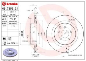 Brembo 09.7356.21 - Brzdový kotúč -