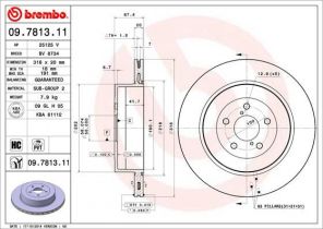 Brembo 09.7813.11 - Brzdový kotúč -