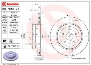 Brembo 09.7813.21 - Brzdový kotúč -