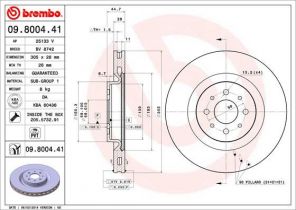 Brembo 09.8004.41 - Brzdový kotúč -