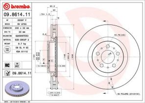 Brembo 09.8614.11 - Brzdový kotúč -