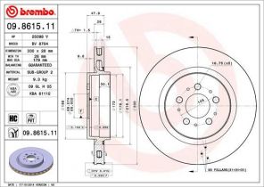 Brembo 09.8615.11 - Brzdový kotúč -