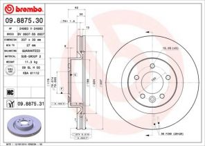 Brembo 09.8875.31 - Brzdový kotúč -